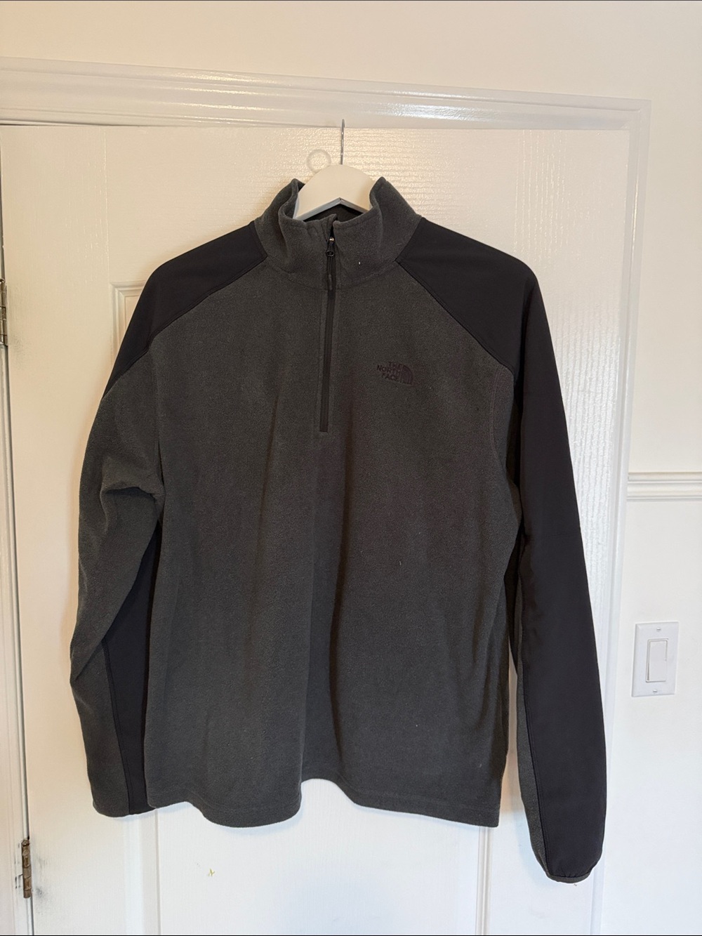 The North Face Gray and Black 1/4 Zip Fleece Pullover